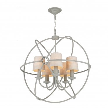 Orb 5 Light Ceiling Pendant - Powder Grey