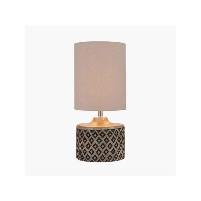 ORISSA Wooden Diamond Carved Table Lamp