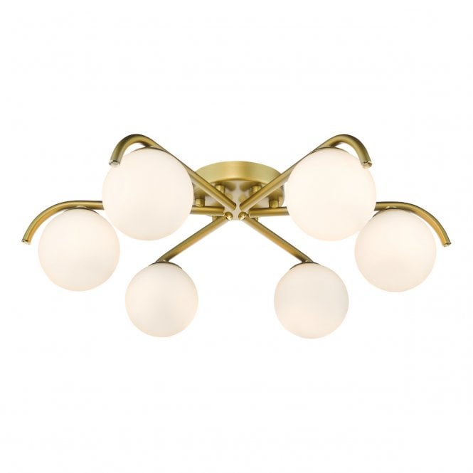 Orlena 6 Light Flush Satin Gold