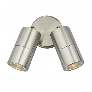 2 Light Wall Light Aluminium IP65 Outdoor Rated