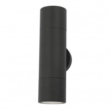 2 Light Wall Light Black IP65 Outdoor Rated
