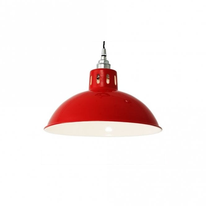 OSSON - Factory Ceiling Pendant In Powder Coated Red