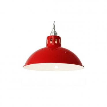 OSSON - Factory Ceiling Pendant In Powder Coated Red
