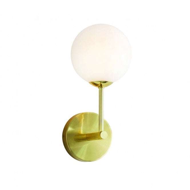 OTTO Wall Light 3W Satin Brushed Gold Finish & Gloss Opal Glass