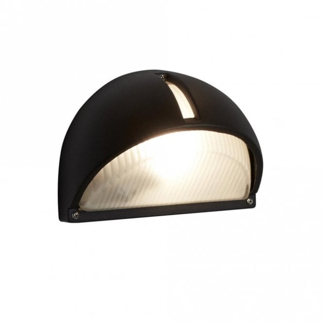 OUTDOOR & PORCH WALL LIGHT BLACK HALF MOON IP44