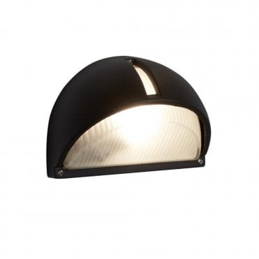 OUTDOOR & PORCH WALL LIGHT BLACK HALF MOON IP44