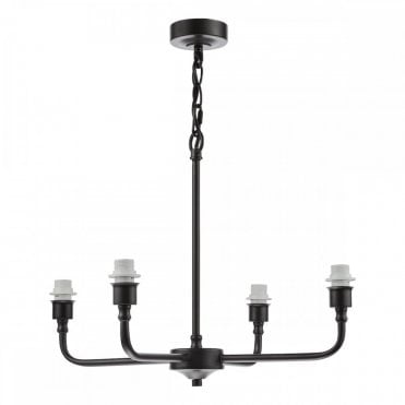 Padme 4 Light Matte Black Pendant Ceiling Light – Customisable Fitting for Modern Interiors from Lighting and Lights