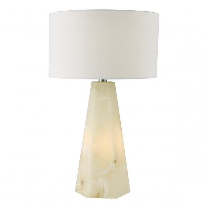 Paget Alabaster Table Lamp and Matt Antique Brass (Base Only)