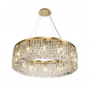 Ceiling Pendant Light Gold/Crystal