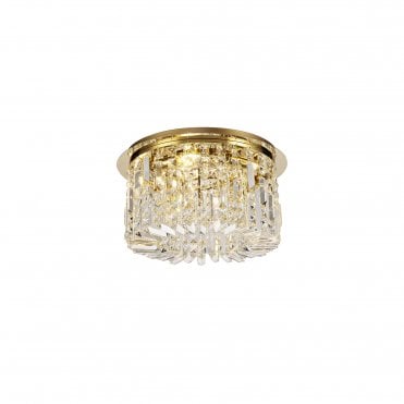 PARAGON Flush Ceiling Light Fitting Polished Gold/Crystal