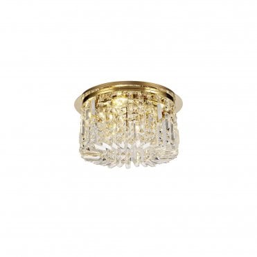 PARAGON Flush Ceiling Light Fitting Polished Gold/Crystal