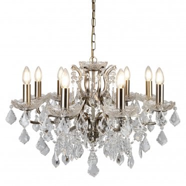 8light chandelier antique brass 