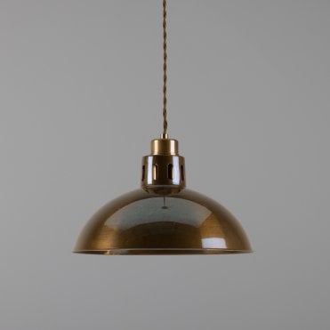 Vintage Brass Ceiling Pendant Light In Antique Brass