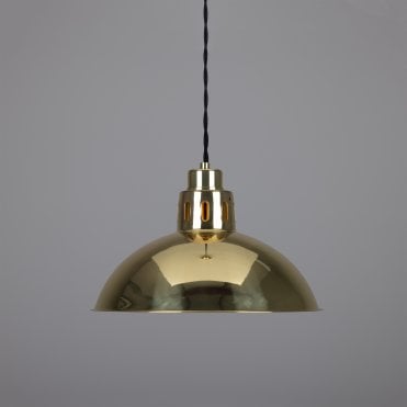 Vintage Brass Ceiling Pendant Light In Polished Brass