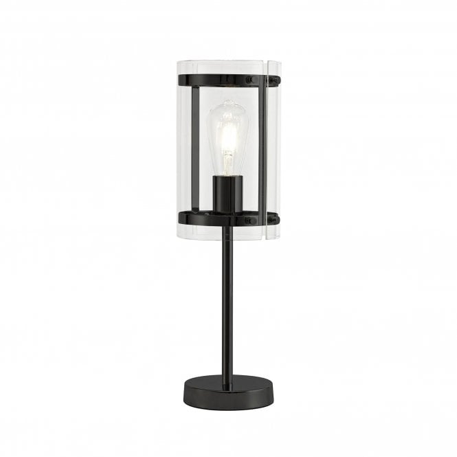 PARKER 1 Light E27 Lantern Table Lamp Matt Black