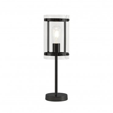 PARKER 1 Light E27 Lantern Table Lamp Matt Black