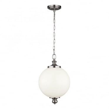 PARKMAN - Large Ceiling Pendant in White, Chrome, Stainless Steel