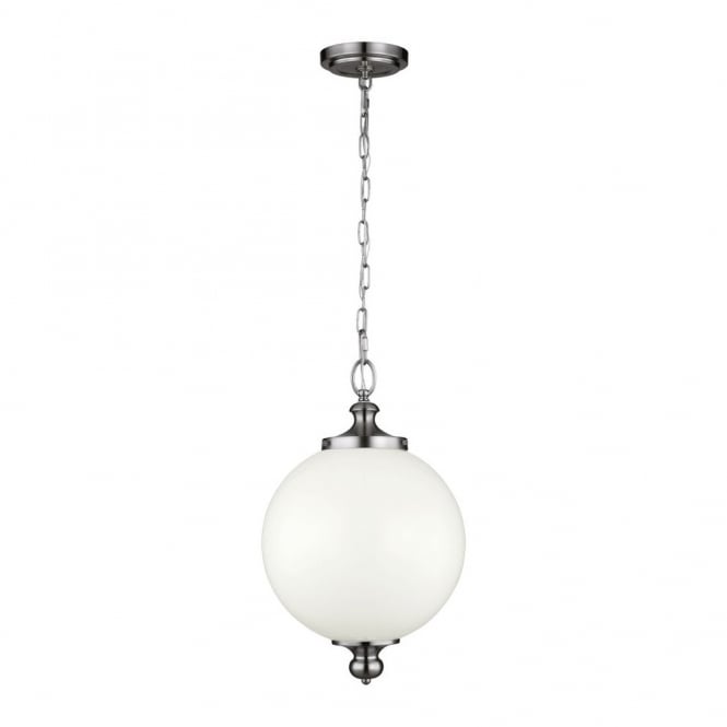 PARKMAN - Large Ceiling Pendant in White, Nickel