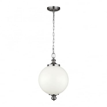 PARKMAN - Large Ceiling Pendant in White, Nickel