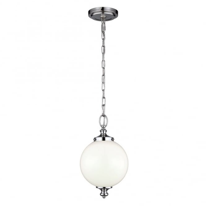 PARKMAN - Small Ceiling Pendant in White, Nickel