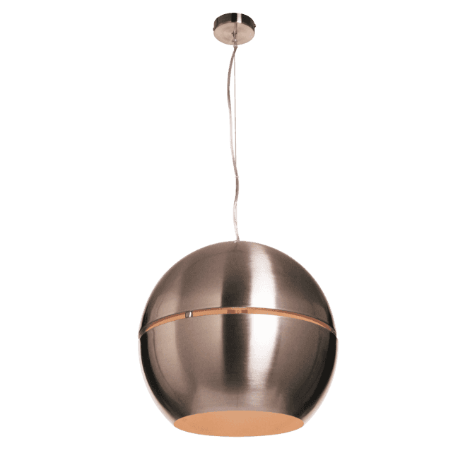 PATRONUS Ceiling Pendant Light Large Satin Nickel Split Globe Pendant
