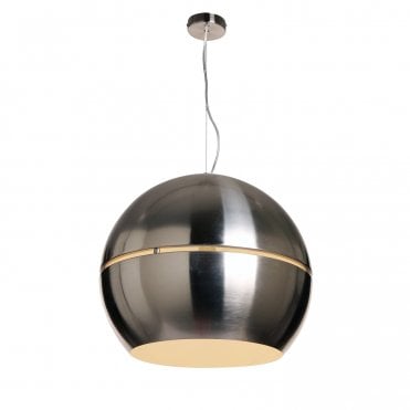 PATRONUS Ceiling Pendant Light Medium Satin Nickel Split Globe
