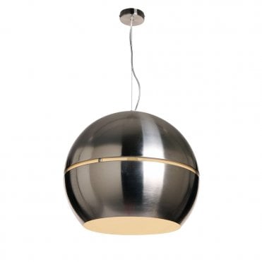 PATRONUS Ceiling Pendant Light Small Satin Nickel Split Globe Pendant