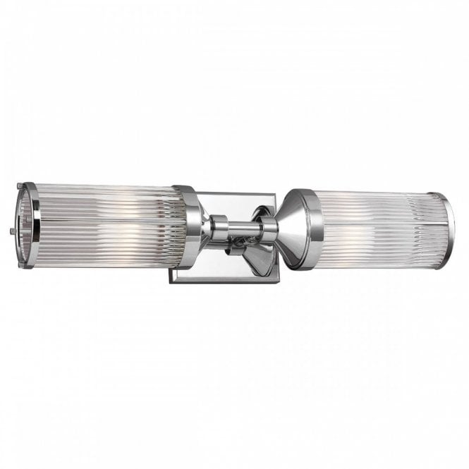 PAULSON 2 Light Bathroom Safe Bar Light Chrome with Glass Rods