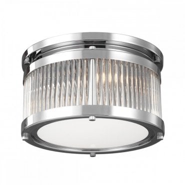 PAULSON 3 Light Ceiling Flush Mount Chrome