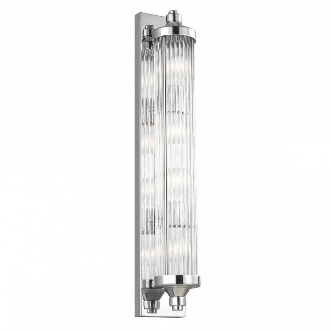 PAULSON 4 Light Wall Light for Bathrooms in Chrome Glass Rods