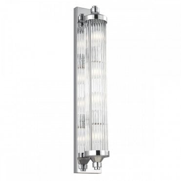 PAULSON 4 Light Wall Light for Bathrooms in Chrome Glass Rods