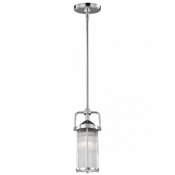 PAULSON Mini Ceiling Pendant Chrome Glass Rods