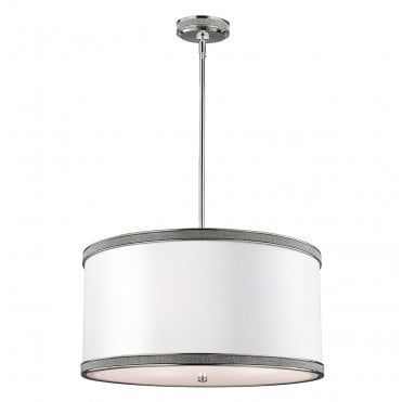 PAVE 3 Light Hanging Ceiling Pendant in Polished Nickel