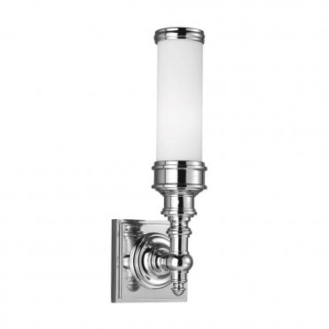 PAYNE - Bathroom 1 Light Wall Light in White, Chrome