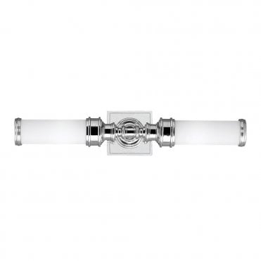 PAYNE - Bathroom 2 Light Wall Light in White, Chrome IP44 Rated