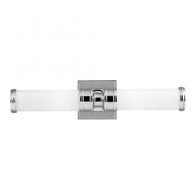 PAYNE - Bathroom 2 Light Wall Light in White, Chrome