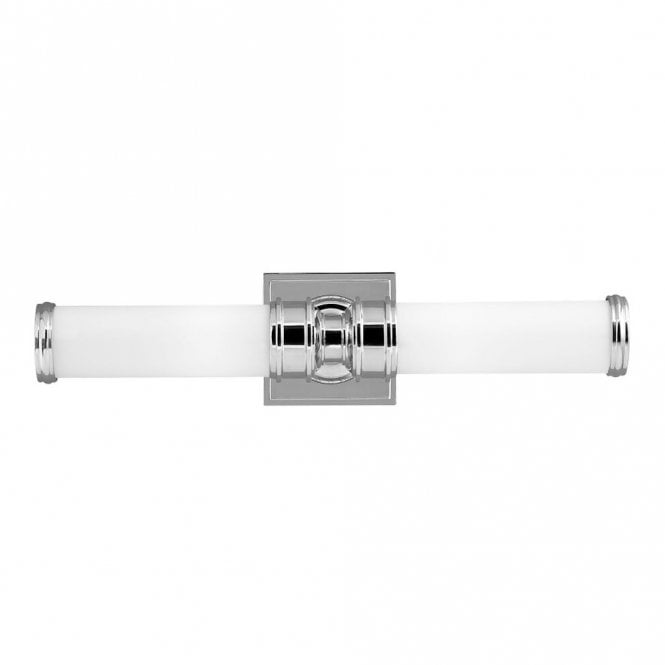 PAYNE - Bathroom 2 Light Wall Light in White, Chrome