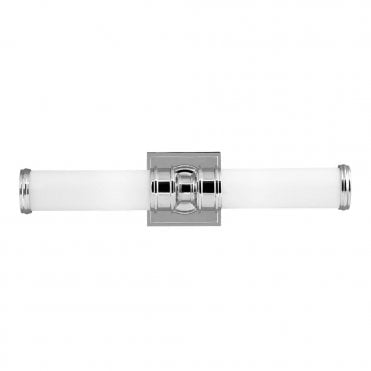 PAYNE - Bathroom 2 Light Wall Light in White, Chrome