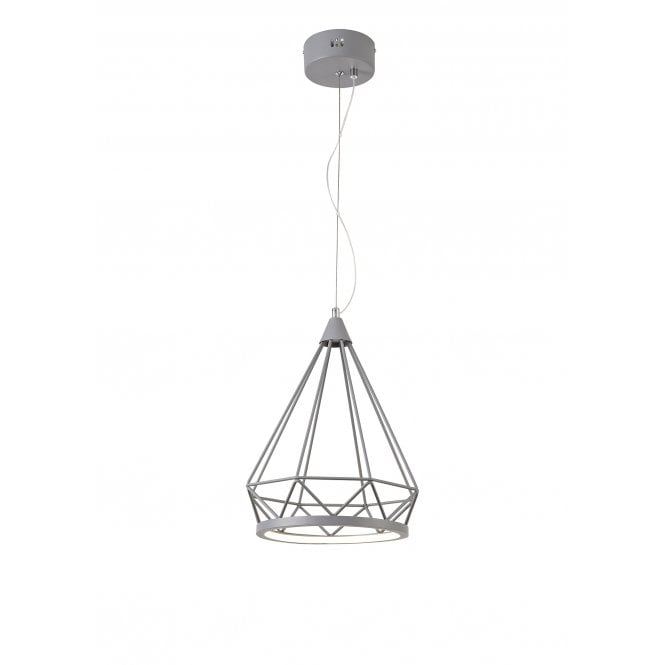 PEACE Ceiling Pendant Light 3700K Matt Grey Diamond Shaped