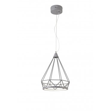 PEACE Ceiling Pendant Light 3700K Matt Grey Diamond Shaped