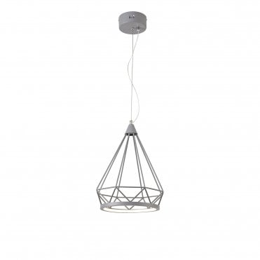 PEACE Ceiling Pendant Light 3700K Matt Grey Diamond Shaped