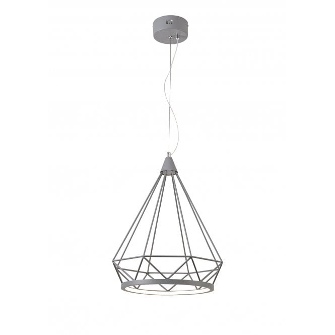 PEACE Ceiling Pendant Light 3700K Matt Grey Diamond Shaped