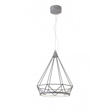 PEACE Ceiling Pendant Light 3700K Matt Grey Diamond Shaped