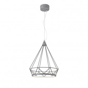 PEACE Ceiling Pendant Light 3700K Matt Grey Diamond Shaped