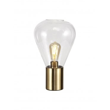 PELLUCID 1 x E27 Table Lamp Antique Brass/Clear Glass