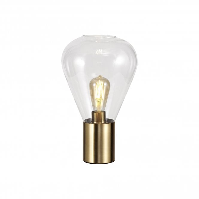 PELLUCID 1 x E27 Table Lamp Antique Brass/Clear Glass