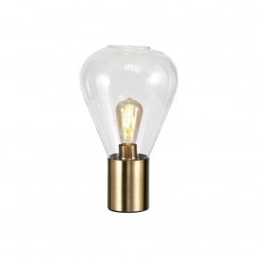 PELLUCID 1 x E27 Table Lamp Antique Brass/Clear Glass
