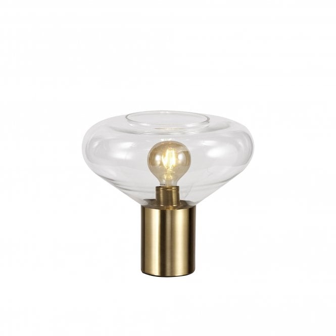 PELLUCID 1 x E27 Table Lamp Antique Brass/Clear Glass