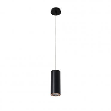 PENDANT - Pipe 1 X GU10 Max 50W Matt Black Golden