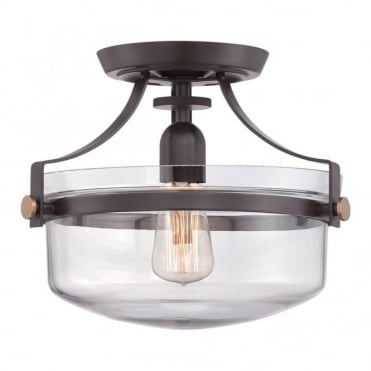 PENN - Station Semi Flush in Clear, Bronze